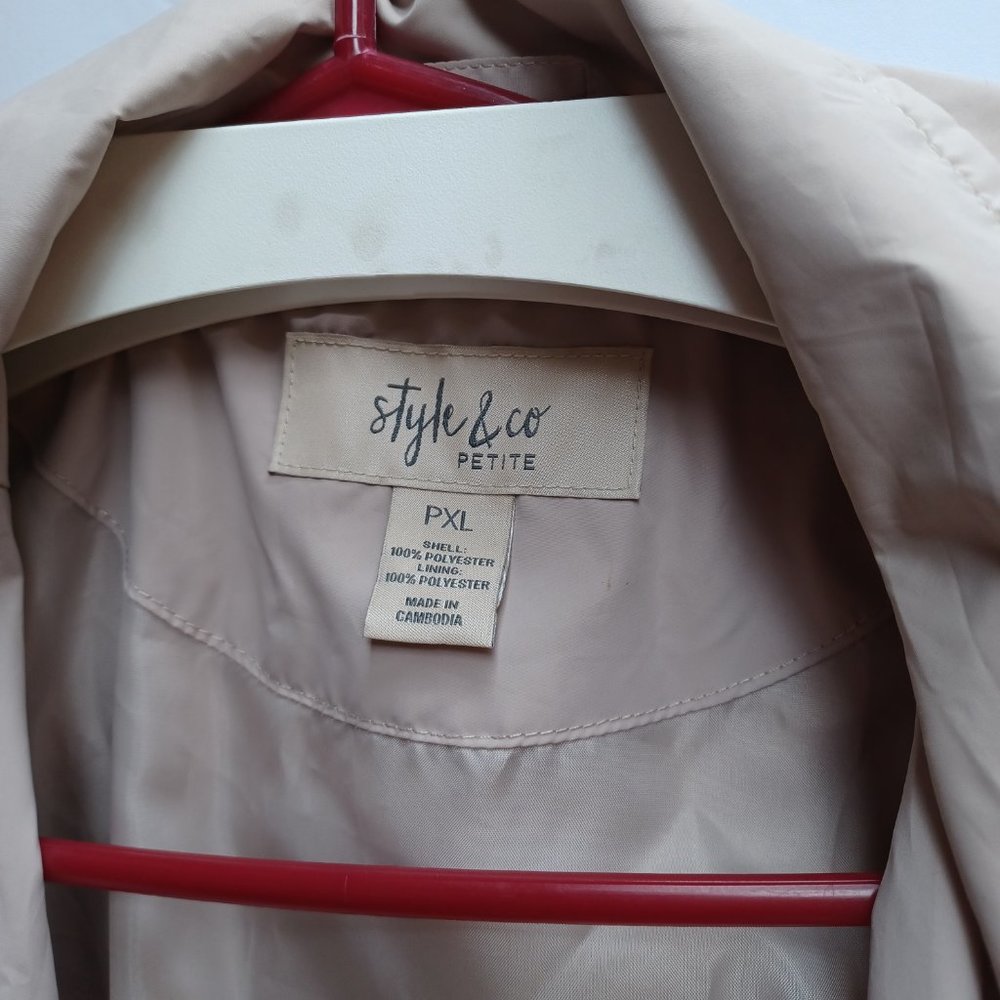 SOLD! Style & Co Lightweight Anorak Windbreaker Jacket, Tan, PXL - Picture 2 of 12